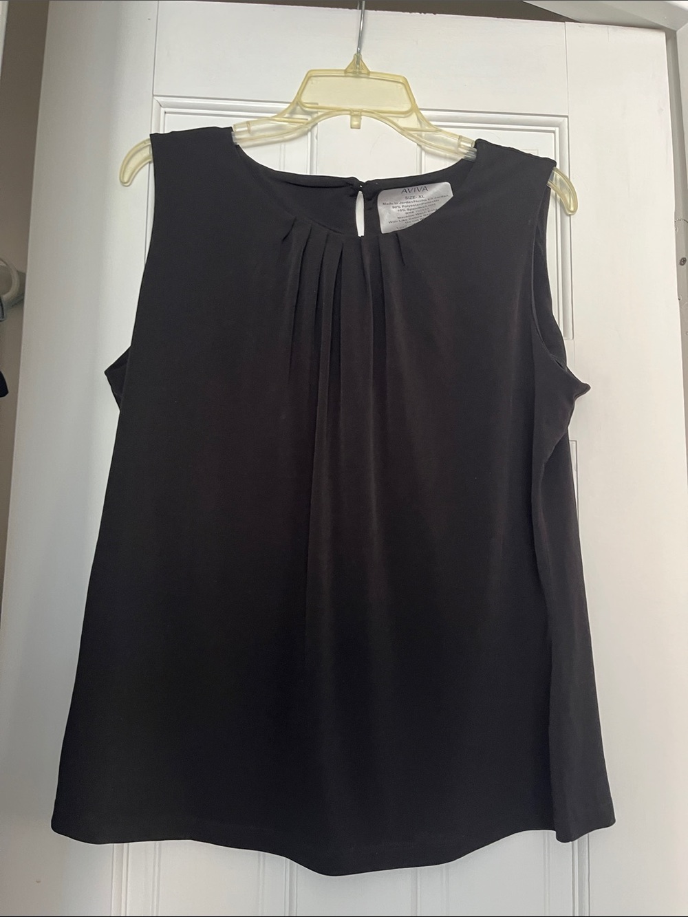Brand new Aviva, black Sleeveless Pleated women blouse.
